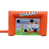 Gaten Goal Schieten Vooraanzicht Opblaasbaar gaten goal schieten spel in oranje kleur met doelgaten, geschikt voor sportieve evenementen en voetbalactiviteiten.